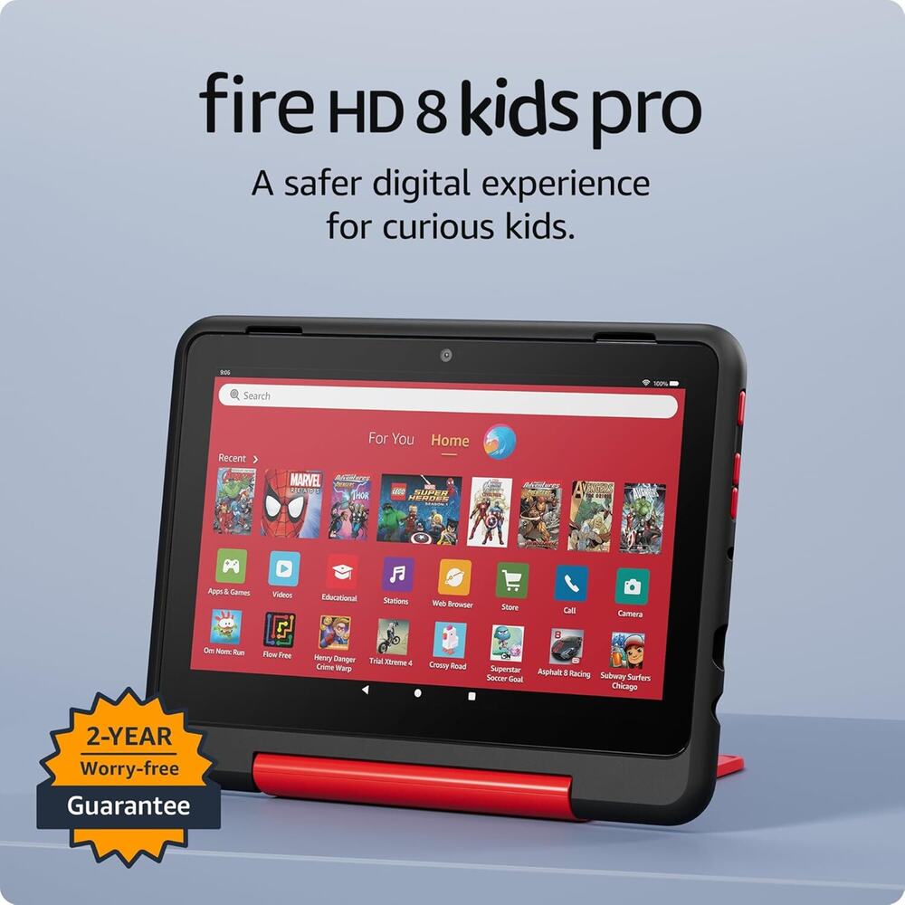 Amazon Fire HD 8 Kids Pro tablet- 2024 6-12 32 GB 6 M Amazon Kids+ Marvel Bundle
